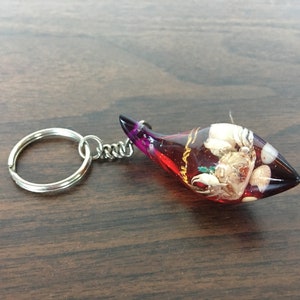 Vintage Malasian Tiny Crab in Resin Key Chain
