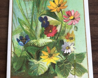 vintage thank you flower card