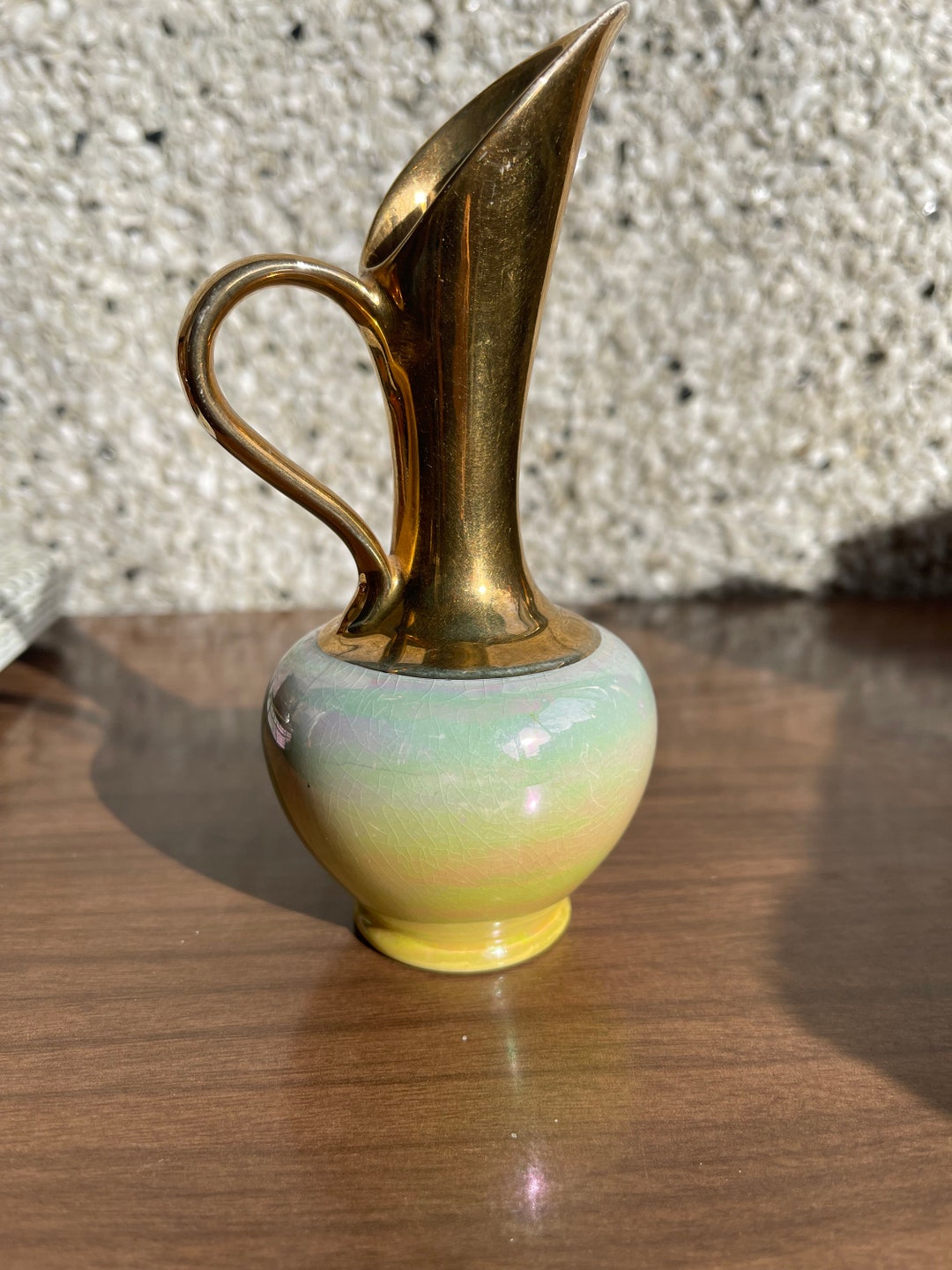 Vintage Iridescent Gold and Blue Vase Royal Winton Etsy