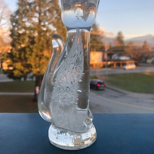 Vintage Glas Katze Briefbeschwerer