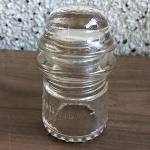 Vintage Dominion #9 Klarglas Isolator - made in Canada - 1940er Jahre