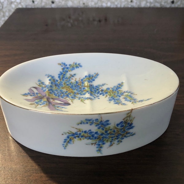 Vintage porcelain soap dish floral from Japan