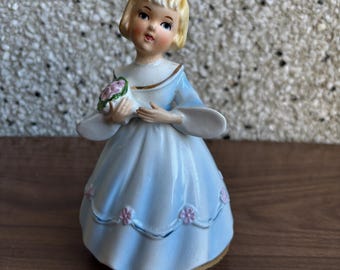 Vintage Schmid Brothers Jewelry Box Music Box Satin Portrait Japan
