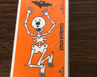 Vintage Hallmark 1986 skeleton sticker