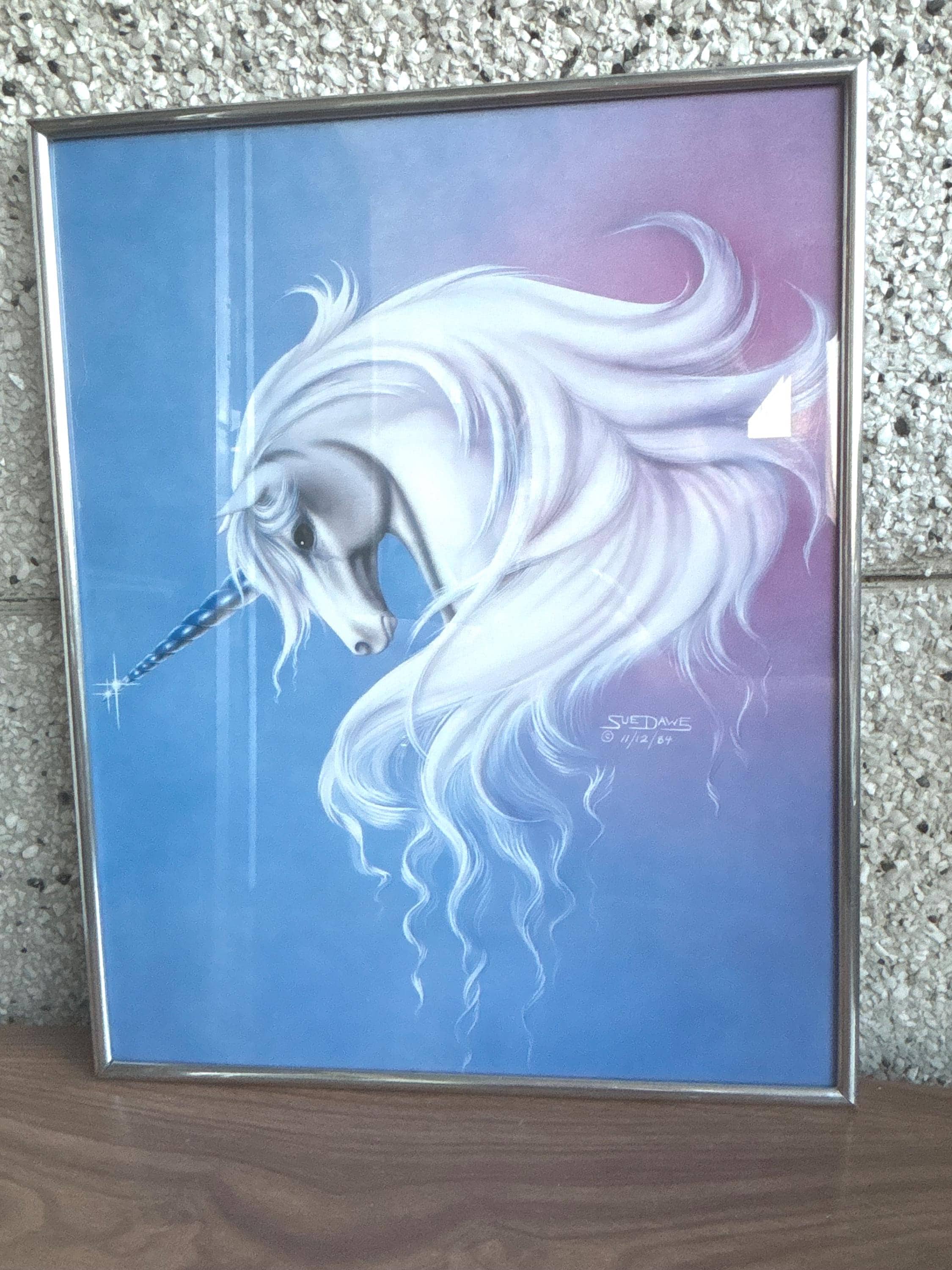 Vintage Sue Dawe Mythical Lavender Mist Unicorn 1986 - Etsy