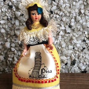 Vintage Italian leaning tower of Pisa doll