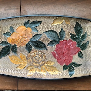 Vassoio da portata in plastica con altorilievo vintage anni '60