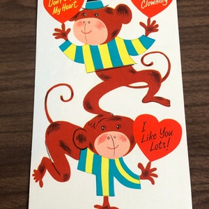Cartes postales artisanales de la Saint-Valentin, rouille, vintage des années 1960