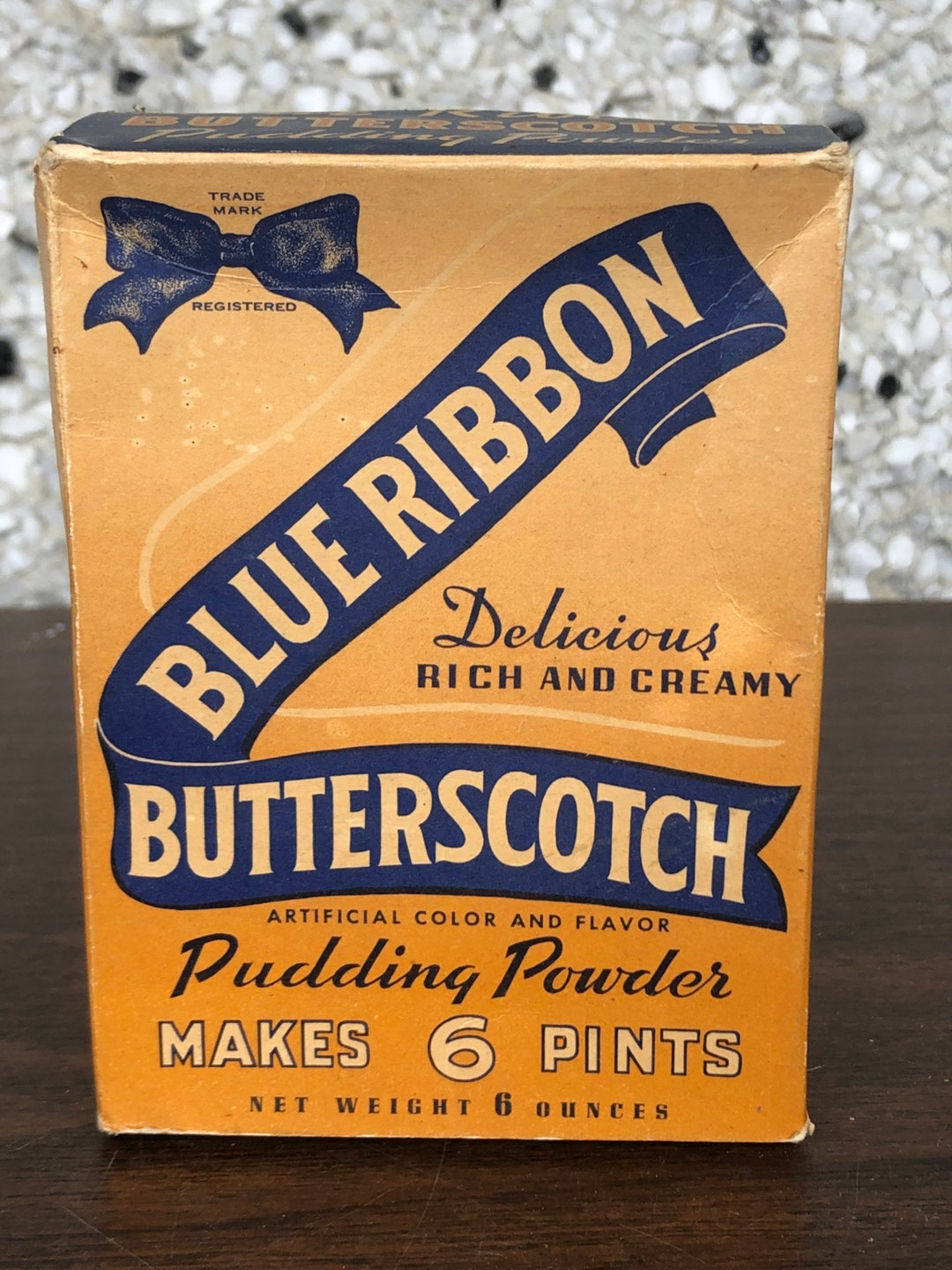 Vintage Blue Ribbon Butterscotch Powder ( Half Full ) - Etsy