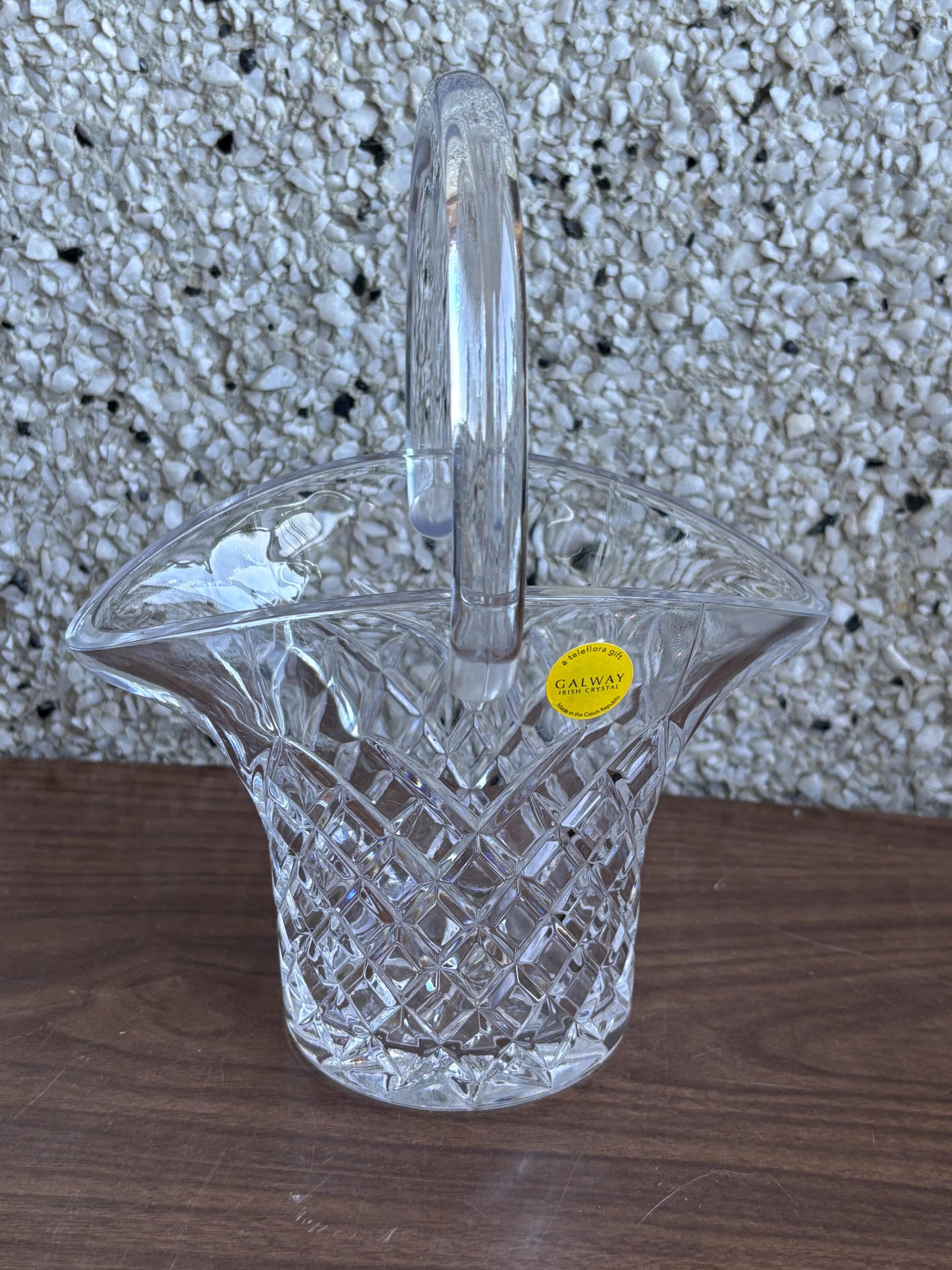 Vintage Irish Galway Crystal Basket Vase - Etsy Norway
