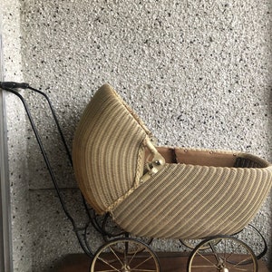 antique rattan baby carriage