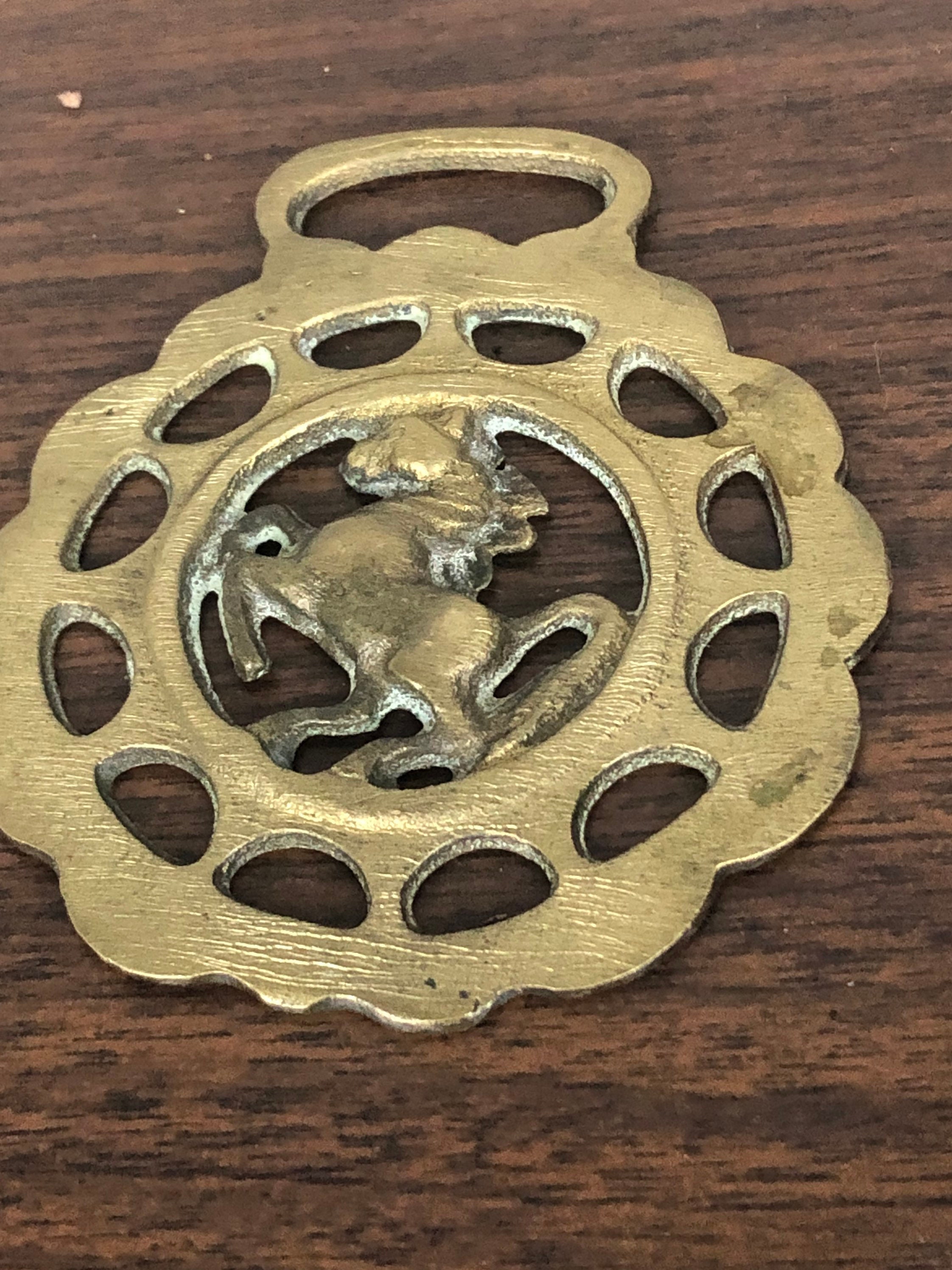 Vintage Brass Horse Bridle Medallion -  Canada
