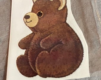 Vintage brown bear sticker