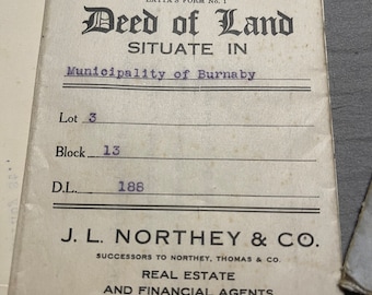 Antique 1914 Canadian deed