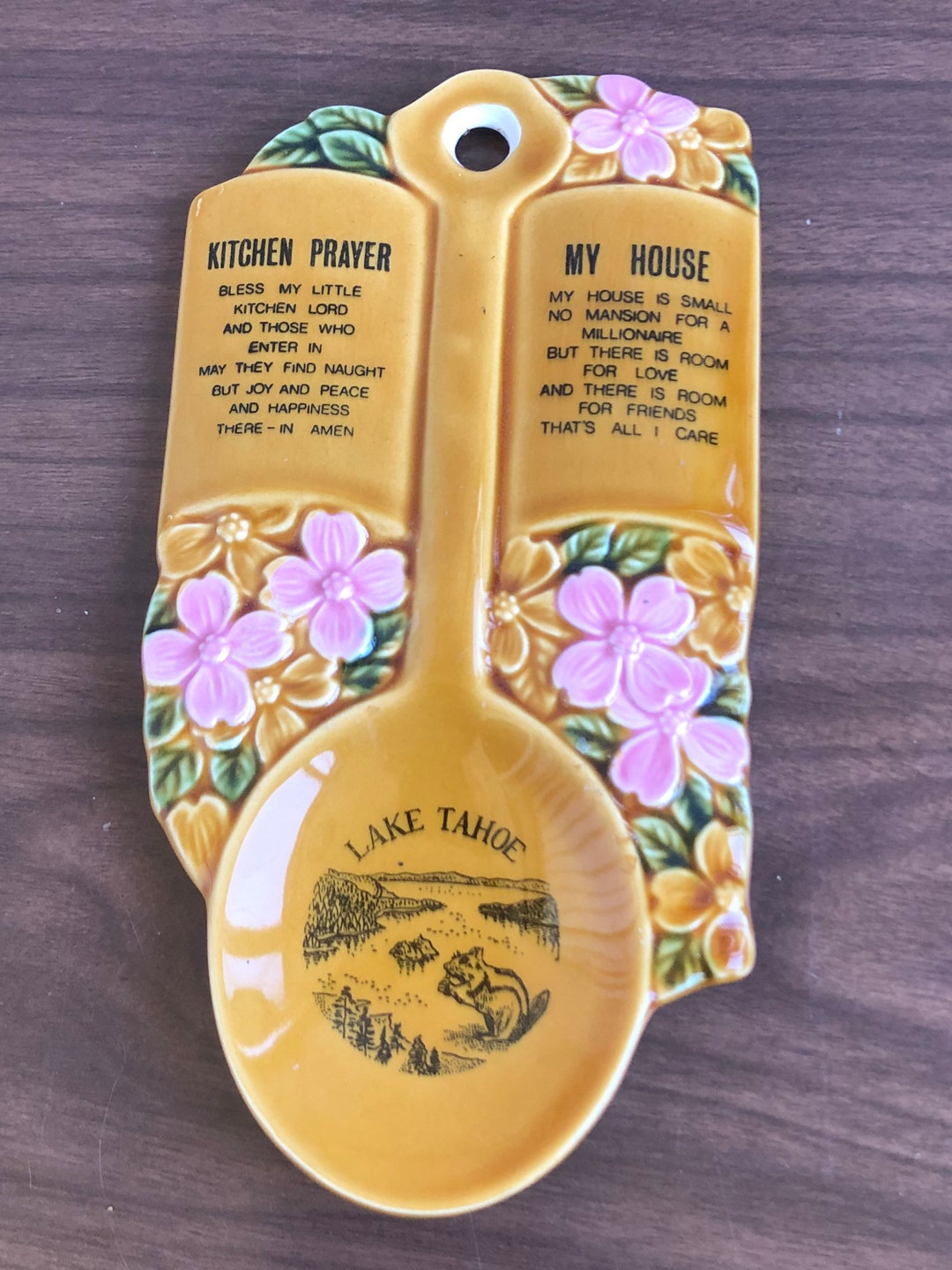 Vintage Kitchen Plaque / Spoon Rest Lake Tahoe Etsy Canada
