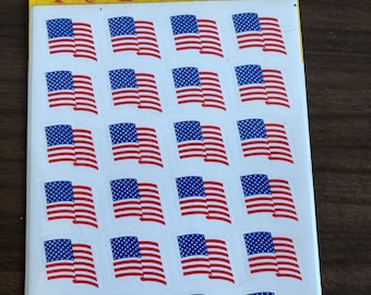 Vintage hallmark American flag stickers 4 sheets