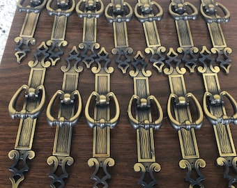 Gorgeous vintage rare brass kitchen cupboard handles