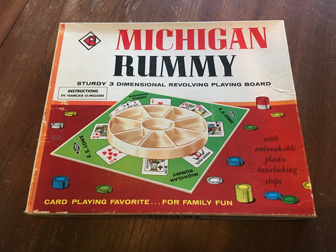 Vintage Michigan Rummy Board Game Etsy