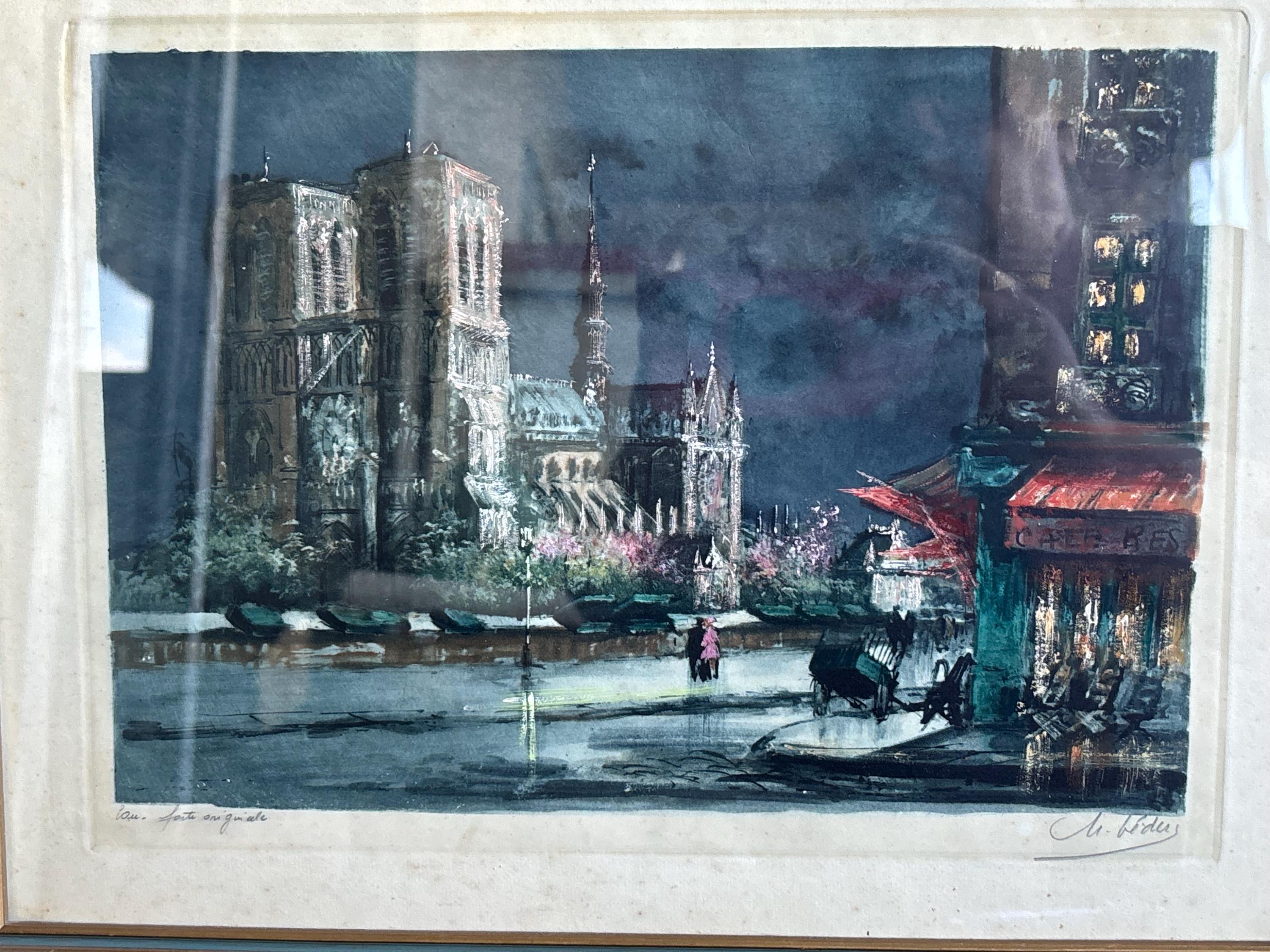 絵画（エッチング）ノートル・ダム大聖堂 絵画専門店munay（ムナイ）・パリ風景画・ケリー「ノートルダム