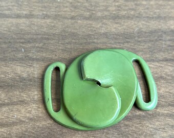 Vintage Green Bakelite Belt Buckle Vintage 2 3/8 main image 2