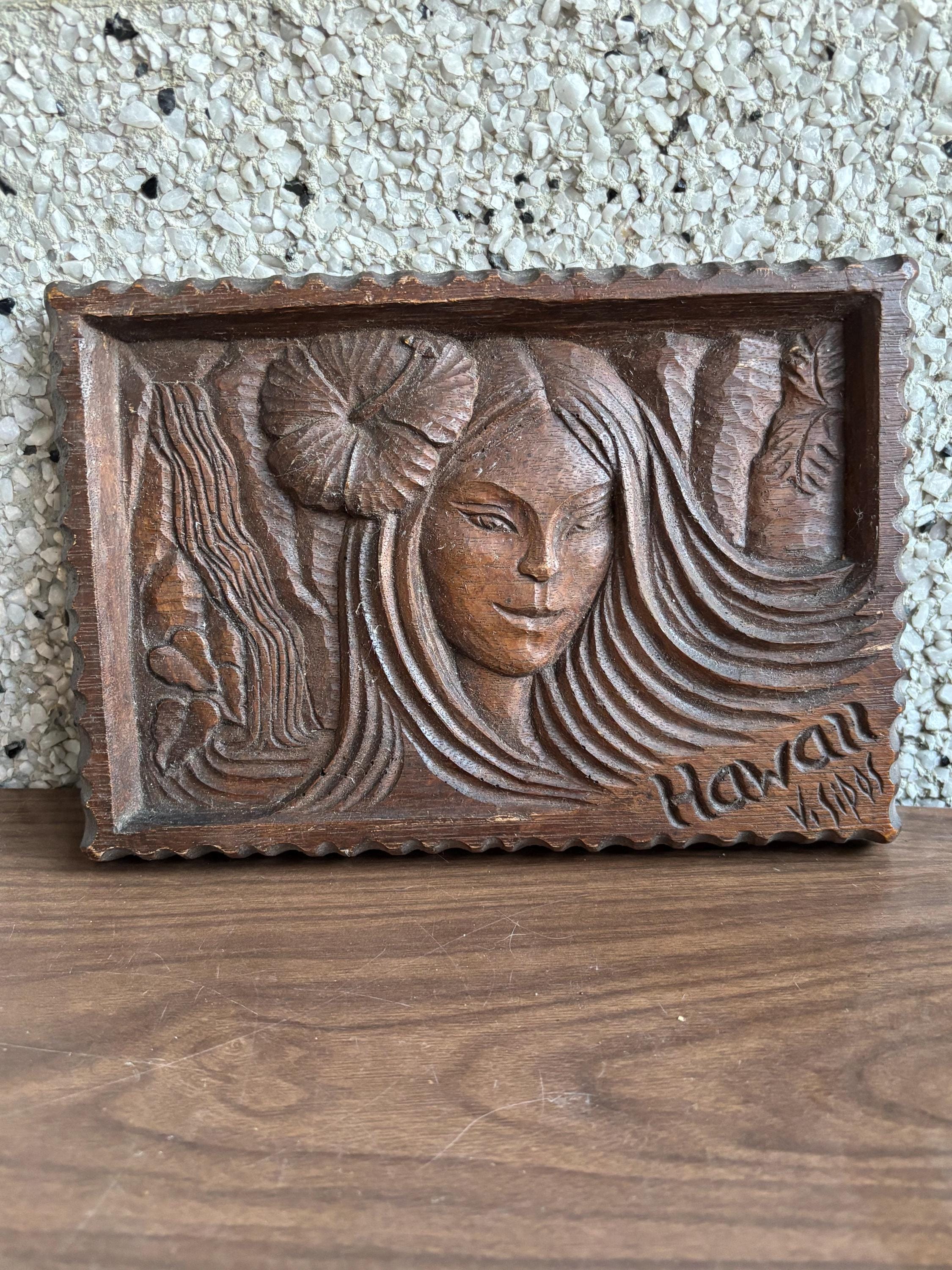 Hawaiian Vintage Wood Carving - Etsy