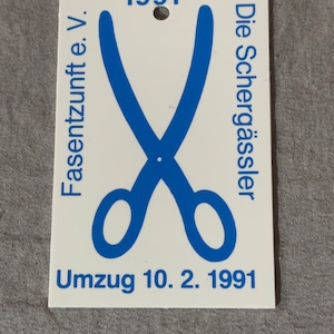 Vintage German festival pass souvenir fasentzunft