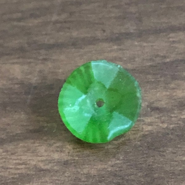 Vintage green glass button