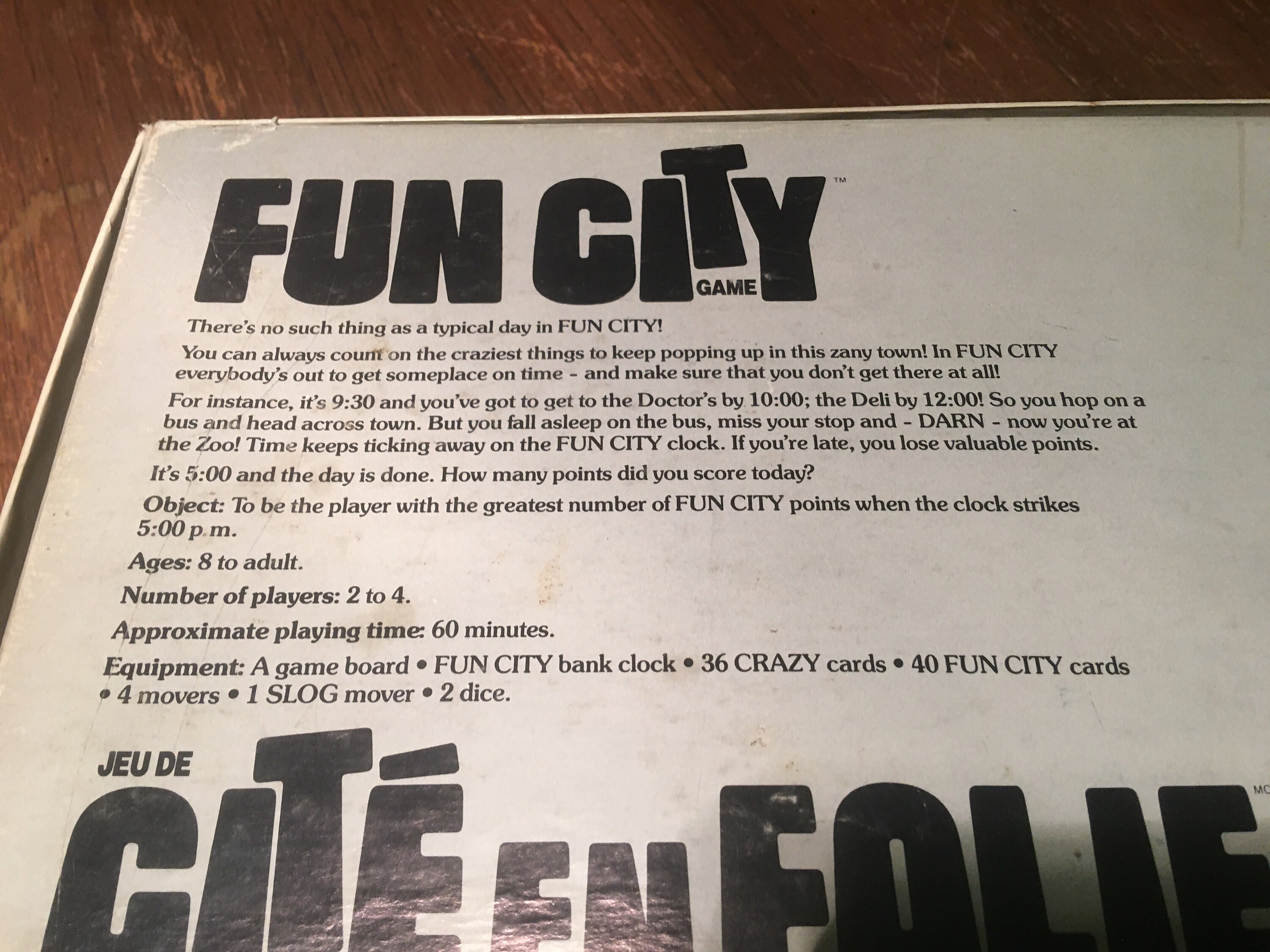 FUN CITY Board Game 1987 - Etsy