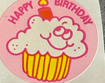 Vintage cupcake scratch n sniff sticker
