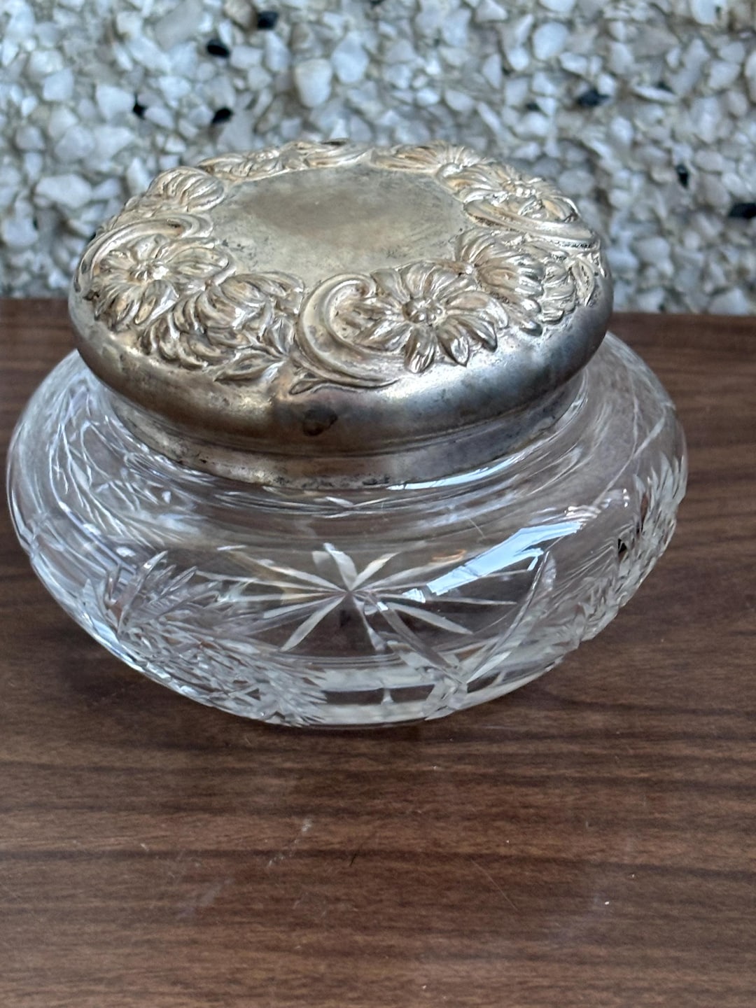 Antique Vanity Crystal Powder Jar - Etsy