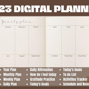 2023 Dated Digital Yearly Planner Template for Tablet Tab iPad ...