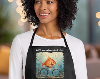 Eine Frau braucht den Mann wie ein Fisch die Fahrradschürze