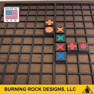 Qwirkle Original &quot;MAGNETIC&quot; (1/2/4) Game GRIDS (30 Slots Each) -Tiles Won&#39;t Move, Full Game Mobility, Made of Stronger Premium PETG filament