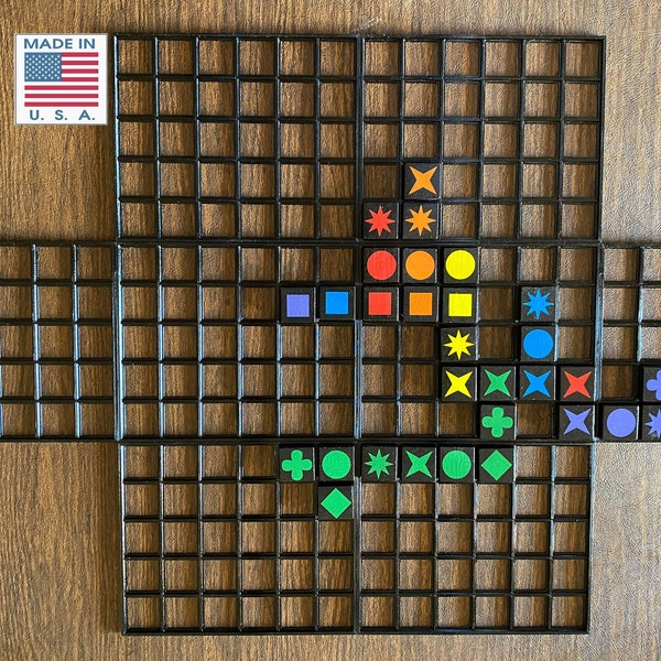 Qwirkle "MAGNETIC" Game GRIDS (12, 8 or 6)  - Tiles Remain in Place -Qwirkle gift