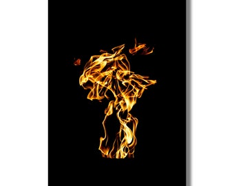 Dragón: Fire Photography Print, Flame Wall Art, Bellas Artes, Impresiones fotográficas de bellas artes, Fotografía de fuego, Foto de llama, Grandes grabados fotográficos