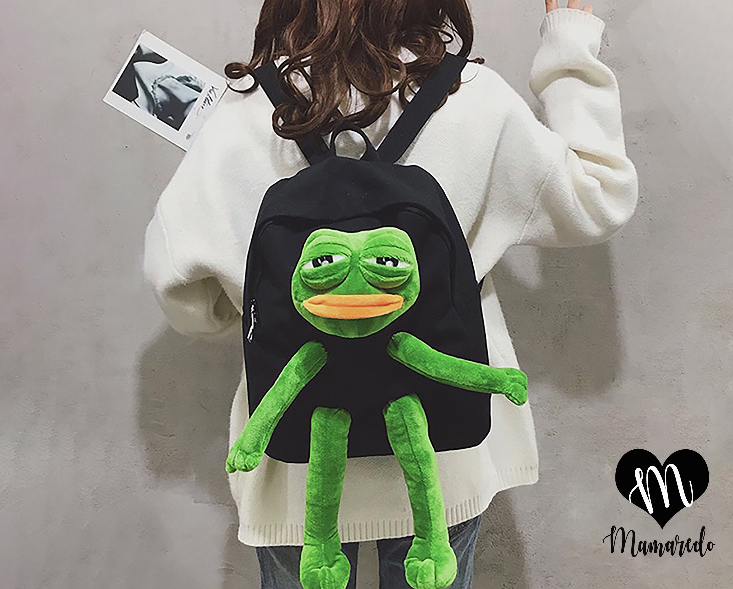 Pepe Frog Backpack Frog Backpack Light Backpack Plushie Etsy