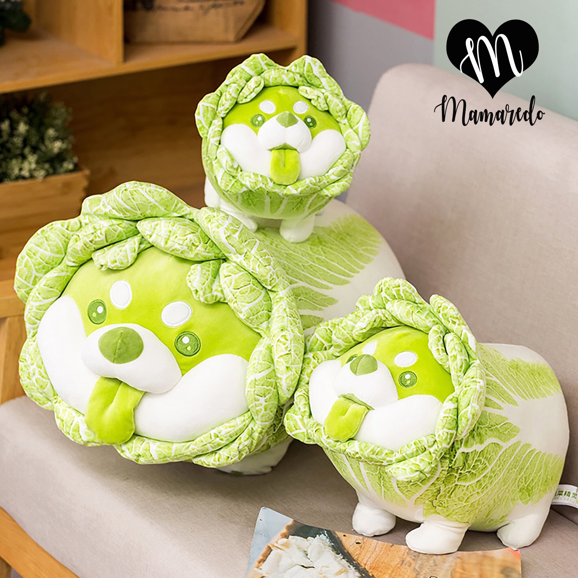 Cabbage Dog Plush Kawaii Plush Dog Plushie Funny Cabbage Etsy