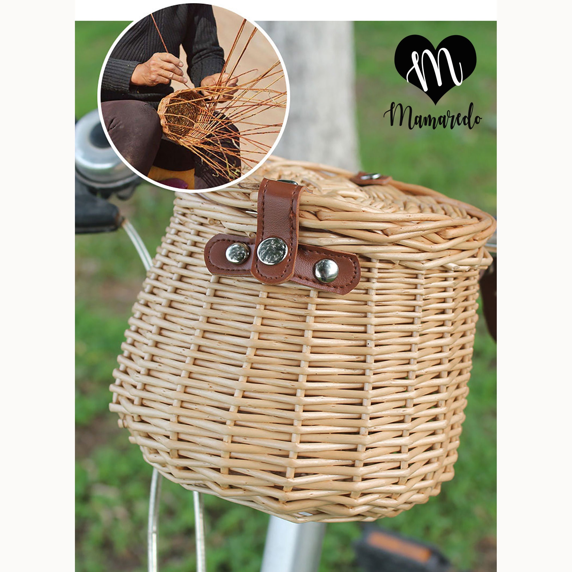 Vintage Style Handmade Wicker Bicycle Basket Handlebar Etsy