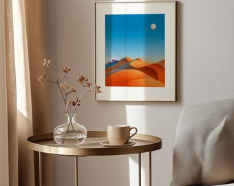 Abstract Desert Dunes Print – Warm Minimalist Retro Art (Digital Download)