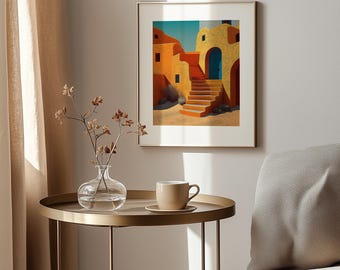 Mediterran Mudbrick Home Kunstdruck - Boho Adobe Decor (Digitaler Download)