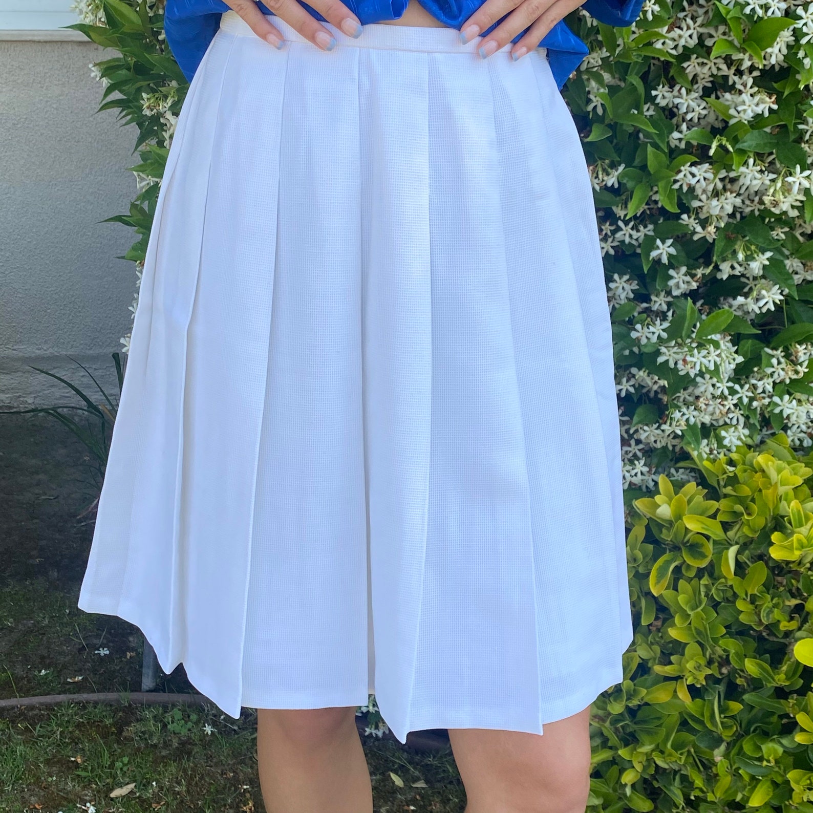 Vintage 1970s White Pleated Knee Length Skirt Tennis Skirt Etsy