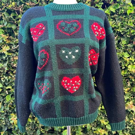 Vintage 80s Heart Crew Neck Sweater by Robinson’s… - image 2
