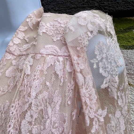 Vintage 80s Pink Lace and Chiffon Dress, Formal G… - image 5