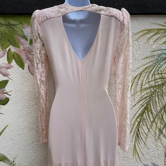 Vintage 80s Pink Lace and Chiffon Dress, Formal G… - image 7