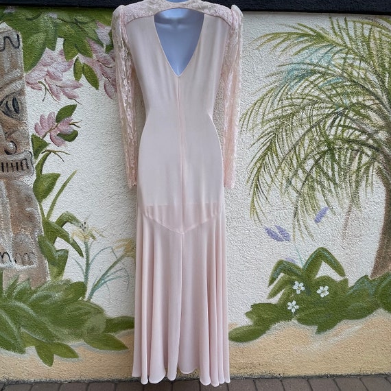 Vintage 80s Pink Lace and Chiffon Dress, Formal G… - image 6