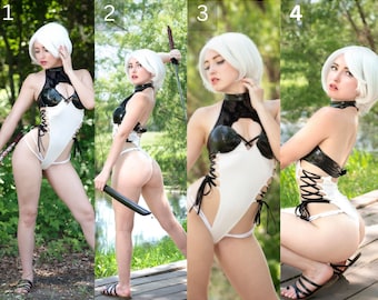 Impresión de traje de baño para cosplay de NieR: Automata 2B (8,5 x 11 pulgadas)