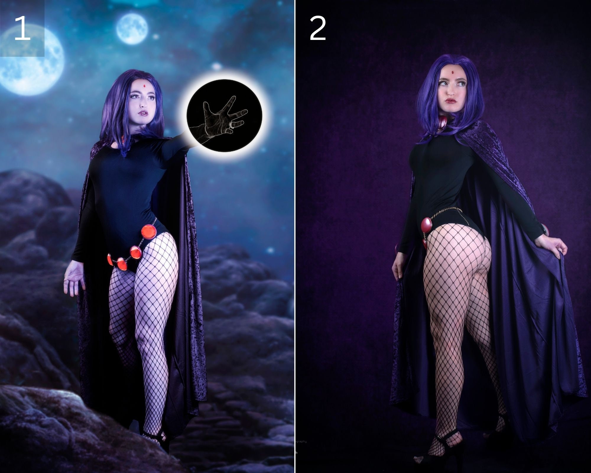 Teen Titans Raven Cosplay Traje De Super-herói Manto Zentai