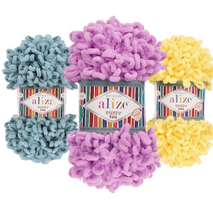 Alize Puffy Fine Loop Yarn: Chunky Micropolyester, Easy No-Needle Knitting
