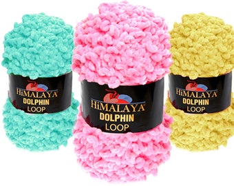 Himalaya Dolphin LOOP Puffy 100gr/44m/48yarda baby Yarn,velvet yarn,crochet yarn,blanket yarn,chenille yarn Wool Mink Cotton Fluff Bulky