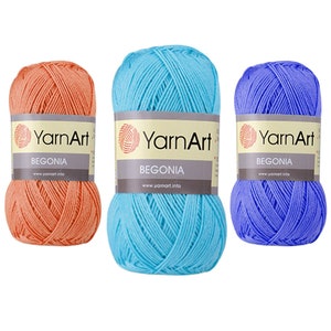 100 % Mercerized Cotton Yarn Crochet Yarn Yarnart Begonia Amigurumi Quality  Perfect Sport Yarn Knitting Toys Clothes Eco Yarn Wholesale 